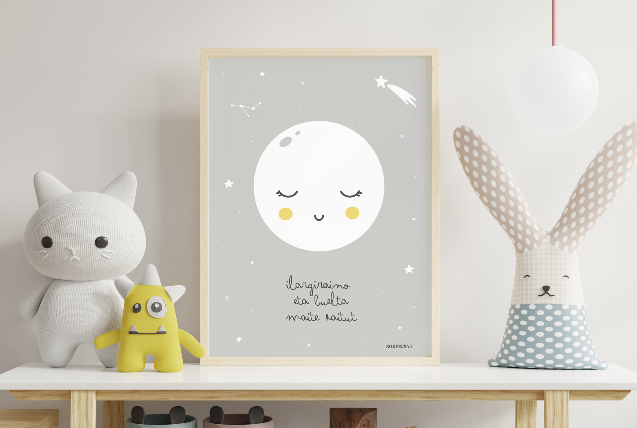 Mock up posters in child room interior, posters on empty white w